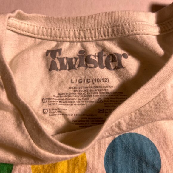 Twister Girls Large‎ 10/12 White Short Sleeve Tie Shirt (K) - Picture 3 of 5